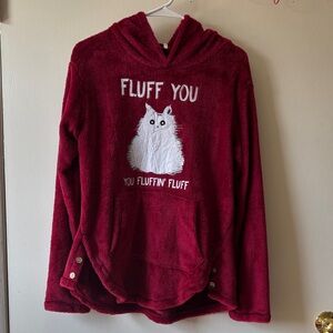 Cozy Red Cat Fluff Hoodie
